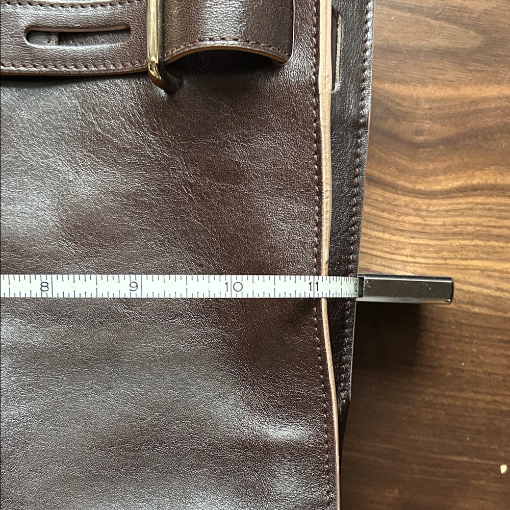 Furla brown vtg Leather Tote Bag - Picture 7 of 8